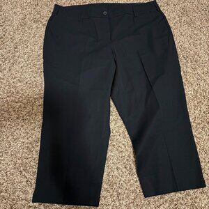 Lane Bryant The Lena Cropped Pants 22 Solid Black Work Professional Office NEW